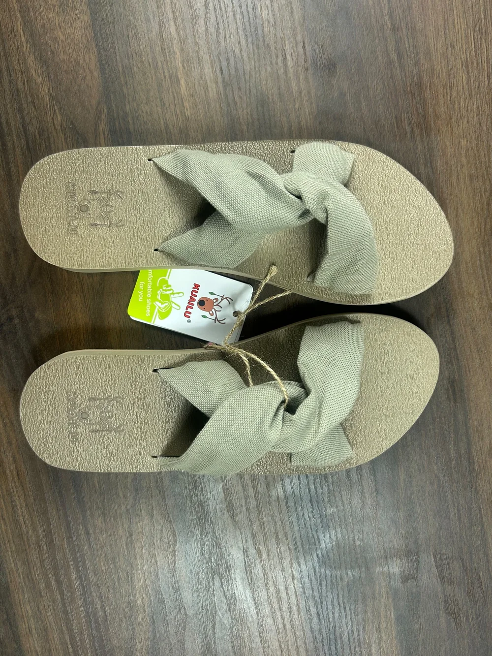 Women's Beige Knotted Slide Sandals